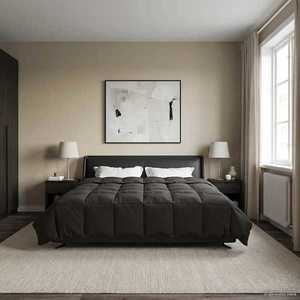 vidaXL Duvet complet pe tot parcursul anului Antracit 220 x 260 cm imagine