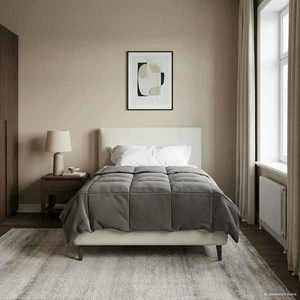 vidaXL Duvet complet pe tot parcursul anului Gri deschis 135 x 220 cm imagine