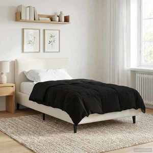 vidaXL Duvet complet pe tot parcursul anului Patos Negru 135 x 220 cm imagine