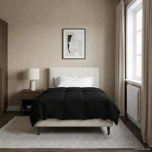 vidaXL Duvet complet pe tot parcursul anului Patos Negru 155 x 220 cm imagine