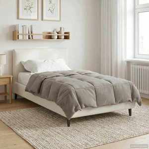 vidaXL Duvet complet pe tot parcursul anului Patos Verde 135 x 200 cm imagine