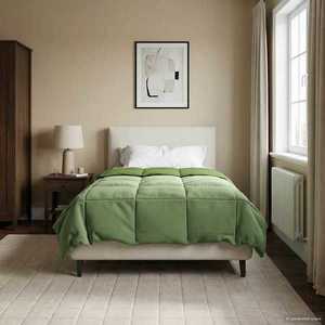 vidaXL Duvet complet pe tot parcursul anului Patos Verde 140 x 200 cm imagine