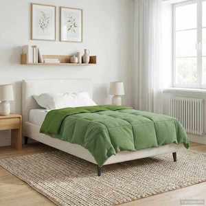 vidaXL Duvet complet pe tot parcursul anului Patos Verde 155 x 220 cm imagine