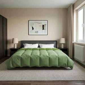 vidaXL Duvet complet pe tot parcursul anului Patos Verde 200 x 220 cm imagine