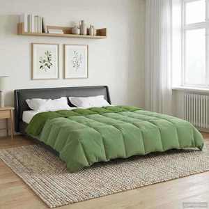 vidaXL Duvet complet pe tot parcursul anului Patos Verde 220 x 240 cm imagine