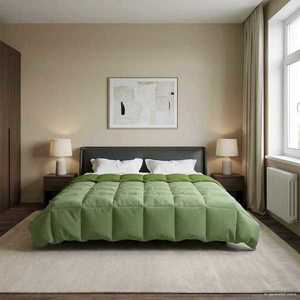 vidaXL Duvet complet pe tot parcursul anului Patos Verde 220 x 260 cm imagine