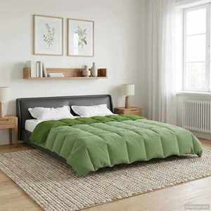 vidaXL Duvet complet pe tot parcursul anului Patos Verde 240 x 260 cm imagine