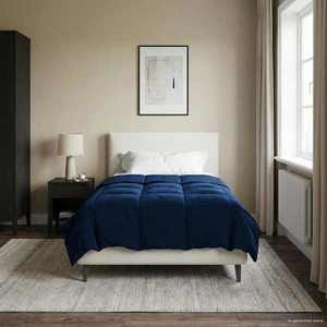 vidaXL Duvet complet pe tot parcursul anului Patos Albastru închis imagine