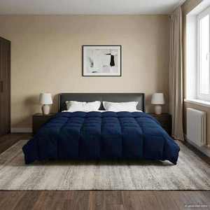 vidaXL Duvet complet pe tot parcursul anului Patos Albastru închis imagine