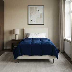 vidaXL Duvet complet pe tot parcursul anului Patos Albastru închis imagine