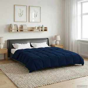 vidaXL Duvet complet pe tot parcursul anului Patos Albastru închis imagine
