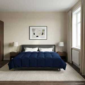 vidaXL Duvet complet pe tot parcursul anului Patos Albastru închis imagine