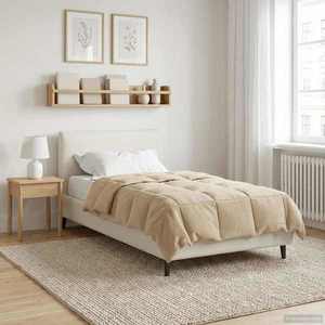 vidaXL Duvet complet pe tot parcursul anului Patos Crem 135 x 200 cm imagine