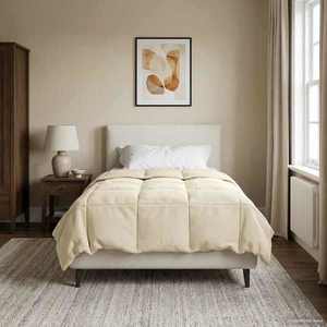 vidaXL Duvet complet pe tot parcursul anului Patos Crem 155 x 200 cm imagine