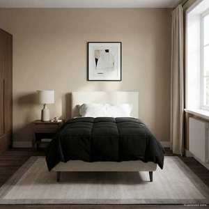 vidaXL Duvet de iarnă Patos Negru 155 x 220 cm Microfibră imagine