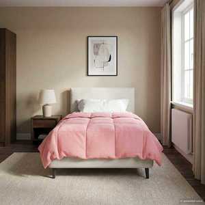 vidaXL Duvet de iarnă Patos Roz 135 x 200 cm Microfibră imagine