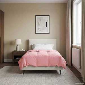 vidaXL Duvet de iarnă Patos Roz 135 x 220 cm Microfibră imagine