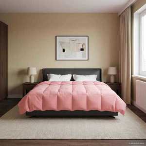 vidaXL Duvet de iarnă Patos Roz 220 x 260 cm Microfibră imagine