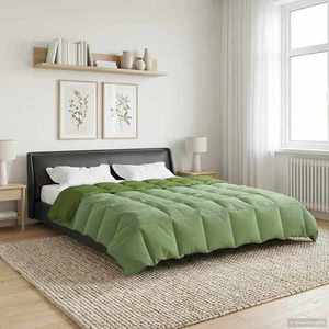 vidaXL Duvet de iarnă Patos Verde 200 x 200 cm Microfibră imagine