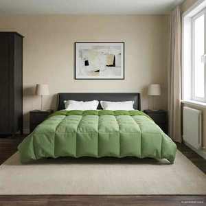 vidaXL Duvet de iarnă Patos Verde 200 x 220 cm Microfibră imagine