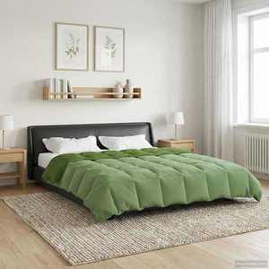 vidaXL Duvet de iarnă Patos Verde 220 x 260 cm Microfibră imagine
