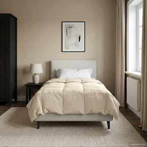 vidaXL Duvet de iarnă Patos Crem 135 x 200 cm Microfibră imagine