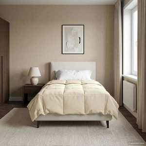 vidaXL Duvet de iarnă Patos Crem 135 x 220 cm Microfibră imagine