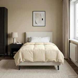 vidaXL Duvet de iarnă Patos Crem 140 x 220 cm Microfibră imagine