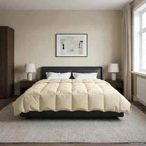 vidaXL Duvet de iarnă Patos Crem 220 x 240 cm Microfibră imagine