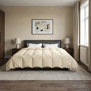 vidaXL Duvet de iarnă Patos Crem 240 x 260 cm Microfibră imagine