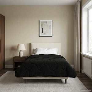 vidaXL Pilotă de vară Negru 140 x 200 cm Microfibră și fleece Teddy imagine