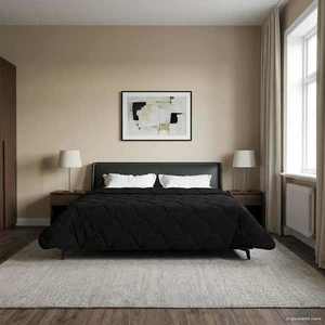 vidaXL Pilotă de vară Negru 240 x 260 cm Microfibră și fleece Teddy imagine