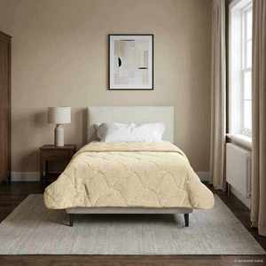 vidaXL Pilotă de vară Crem 155 x 200 cm Microfibră și fleece Teddy imagine