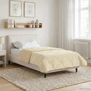 vidaXL Pilotă de vară Crem 135 x 220 cm Microfibră și fleece Teddy imagine