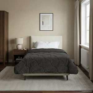 vidaXL Duvet complet pe tot parcursul anului Antracit 155 x 200 cm imagine