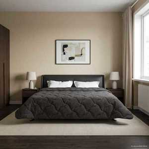 vidaXL Duvet complet pe tot parcursul anului Antracit 200 x 220 cm imagine