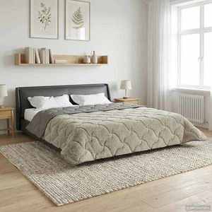 vidaXL Duvet complet pe tot parcursul anului Gri deschis 200 x 200 cm imagine