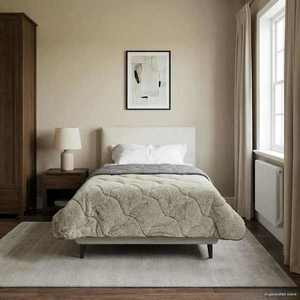 vidaXL Duvet complet pe tot parcursul anului Gri deschis 140 x 220 cm imagine