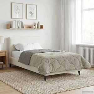 vidaXL Duvet complet pe tot parcursul anului Gri deschis 155 x 220 cm imagine