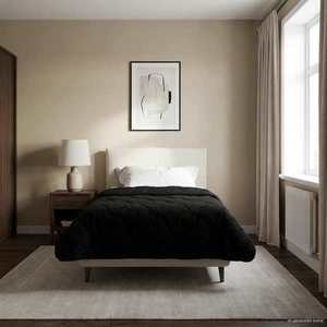 vidaXL Duvet complet pe tot parcursul anului Patos Negru 135 x 220 cm imagine