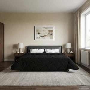 vidaXL Duvet complet pe tot parcursul anului Patos Negru 200 x 220 cm imagine