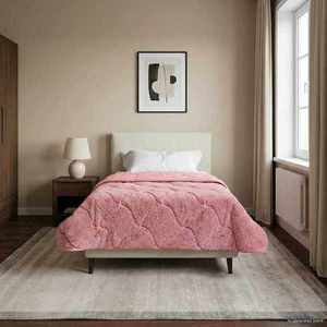 vidaXL Duvet complet pe tot parcursul anului Patos Roz 155 x 220 cm imagine