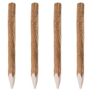 vidaXL Stâlpi de gard ascuțiți, 4 buc., 90 cm, lemn de alun imagine