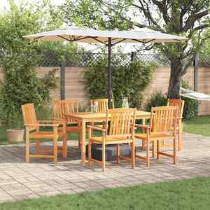 vidaXL Set de masă pentru grădină 7 pcs Maro Lemn Solid de Acacia imagine