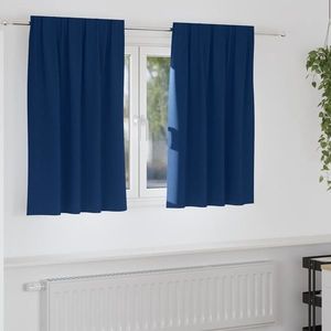 vidaXL Perdele Opaque cu Inel 2 pcs Albastru închis 140 x 140 cm imagine