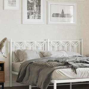 vidaXL Tăblie de pat de schimb metalică, alb, 150 cm imagine