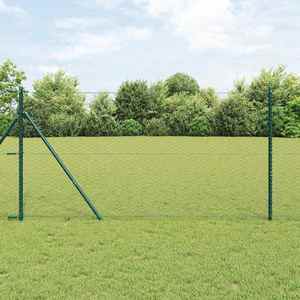 vidaXL Stâlp de gard. Gri 100 x 1 m ( plasă de 36 mm) Oțel și PVC imagine