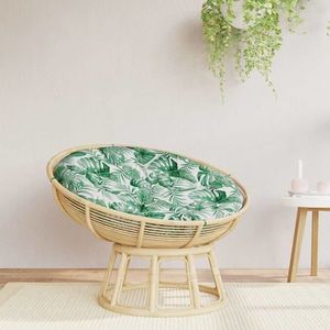 vidaXL Pernă rotundă, model frunze, Ø 100 x 11 cm, țesătură Oxford imagine