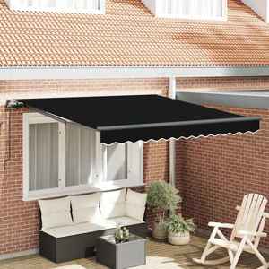 vidaXL Cortina Retractabilă Negru 300 x 250 cm Poliester și oțel imagine