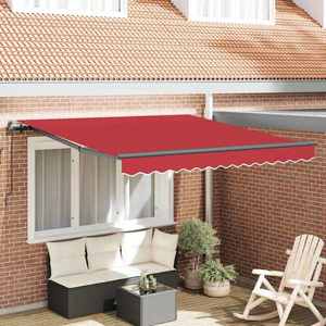 vidaXL Cortina Retractabilă Manual Roșu 350 x 250 cm Poliester și oțel imagine